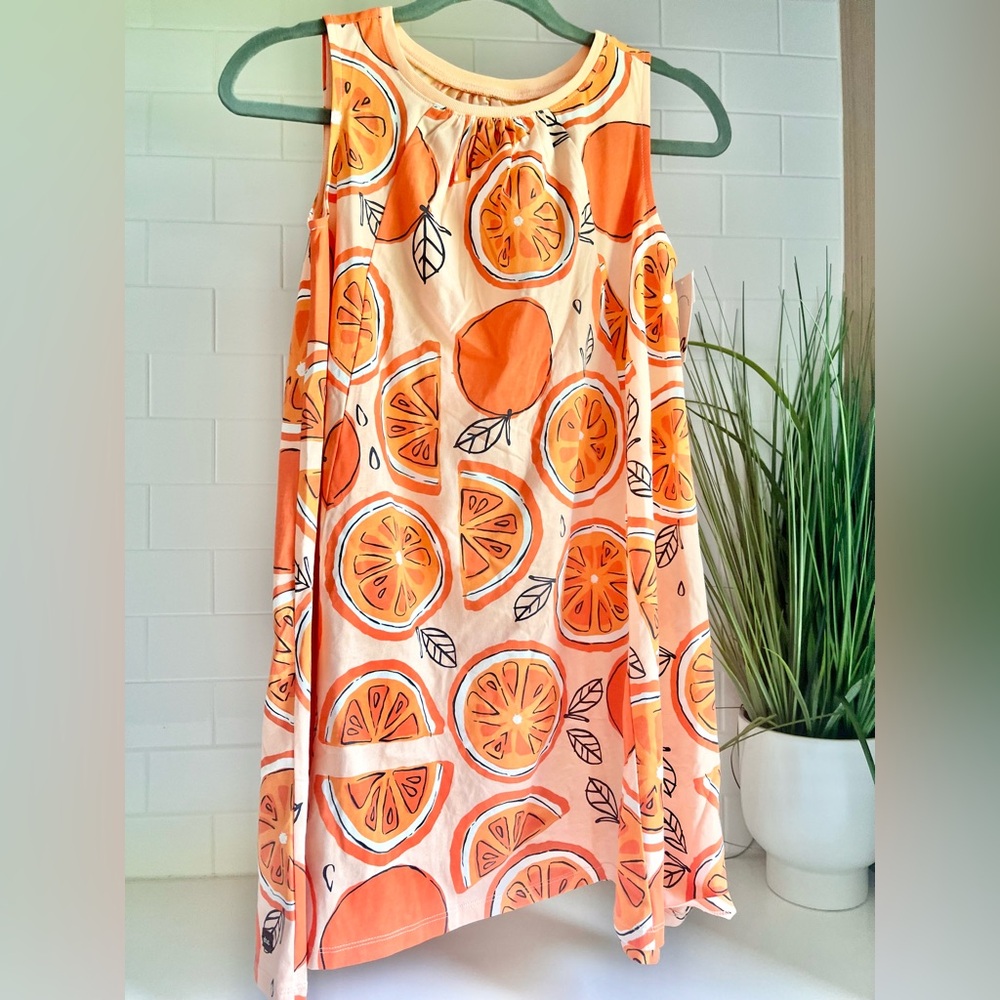 NWT Tea Collection size 12 Orange Print dress
